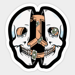 Skull and peaces Sticker